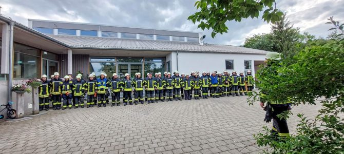 Gemeinsame Feuerwehrübung der Abteilung Heudorf mit Heudorf bei Meßkirch, Heudorf (Scheer) und Heudorf am Bussen